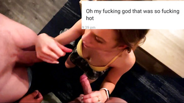 Femme partageant un plan à trois à l'hôtel Thumb